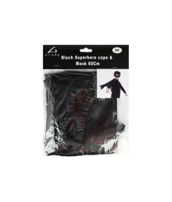Black Superhero Cape & Mask 60cm