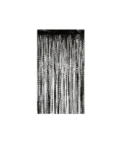 Black Wavy Foil Curtain 1x2m