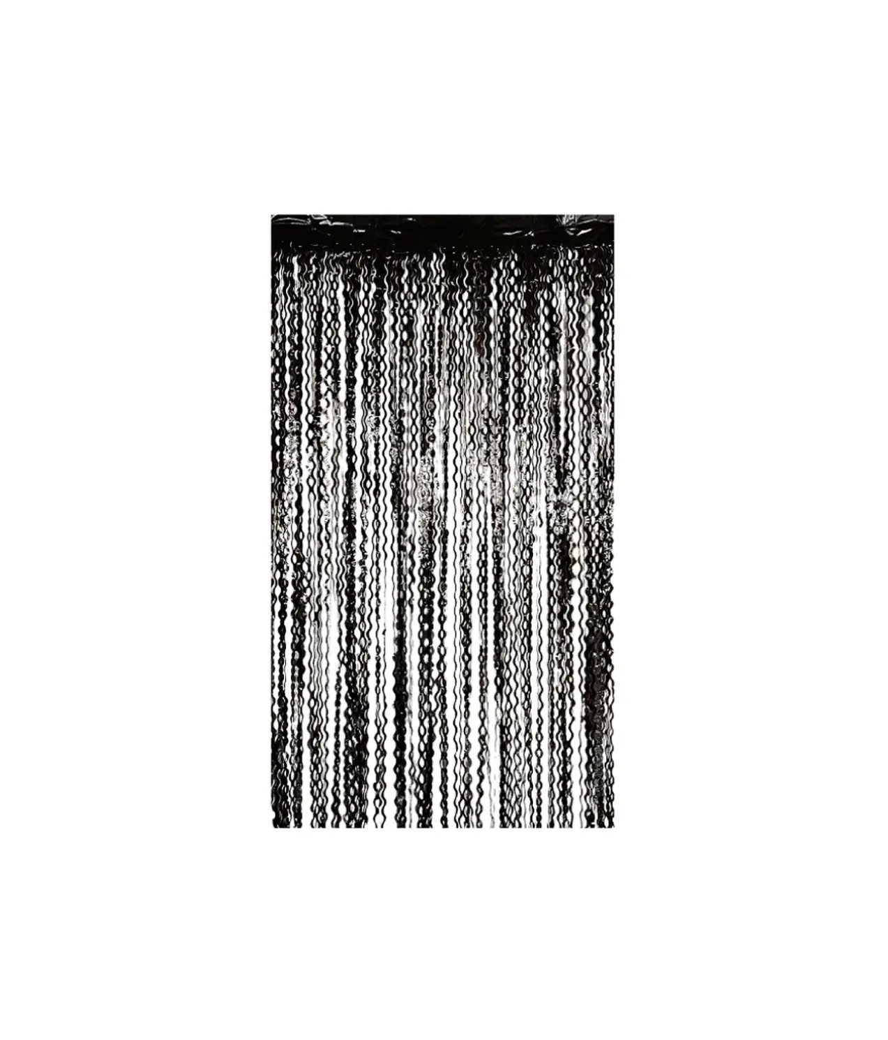 Black Wavy Foil Curtain 1x2m