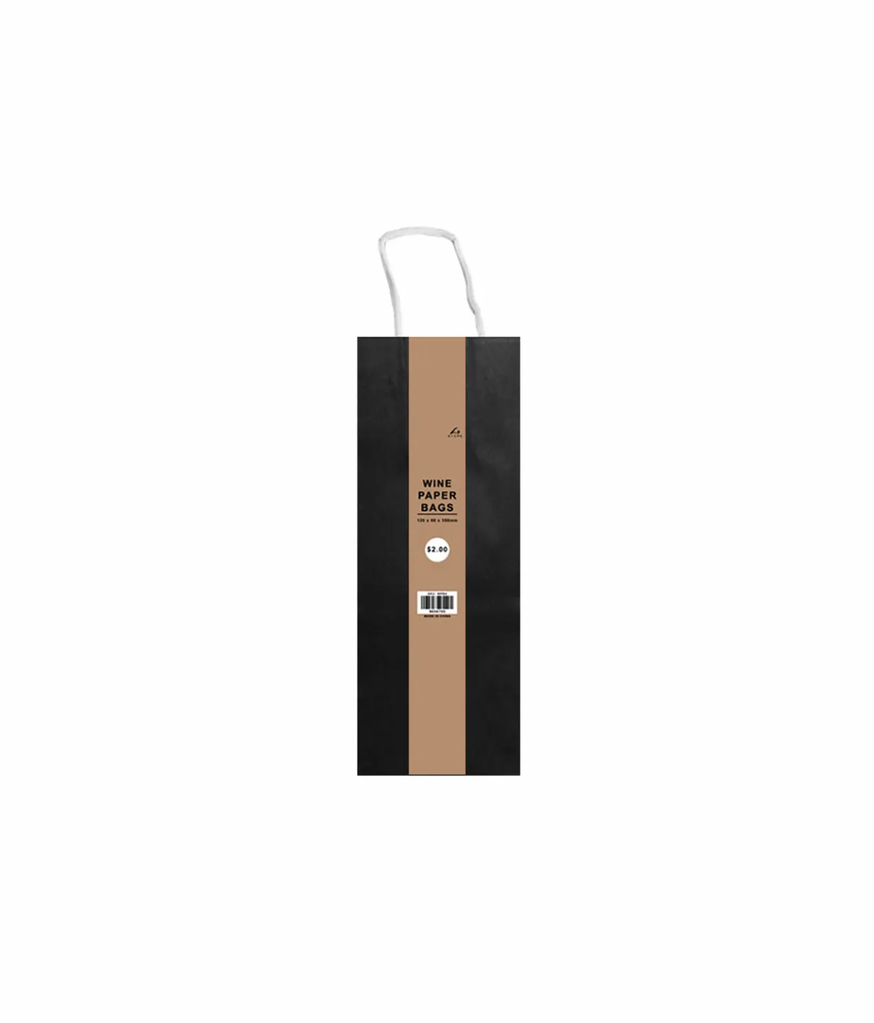 Black Wine Paper Bags 2pc