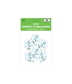 Blue Confetti Latex Balloons 12inch 6pk