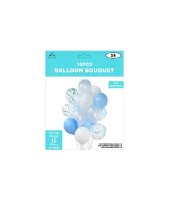 Blue First Birthday Balloon Bouquet 15pc