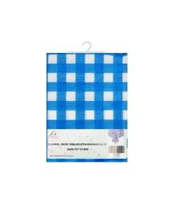 Blue Gingham Flannel Table Cloth 137x274cm