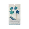 Blue Glitter Cake Candle Topper Set