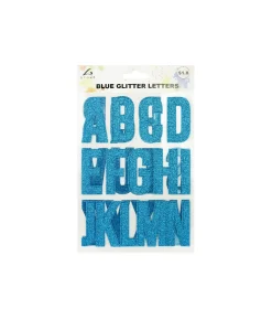 Blue Glitter Letter Stickers 26pc
