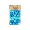 Blue Glitter Pom Poms Assorted 100pc