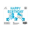 Blue Happy Birthday Balloons Assorted 28pc