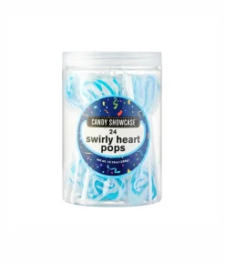 Blue Heart Swirly Pop 24pk