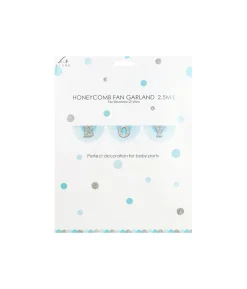 Blue Honeycomb Fan Garland 2.5m