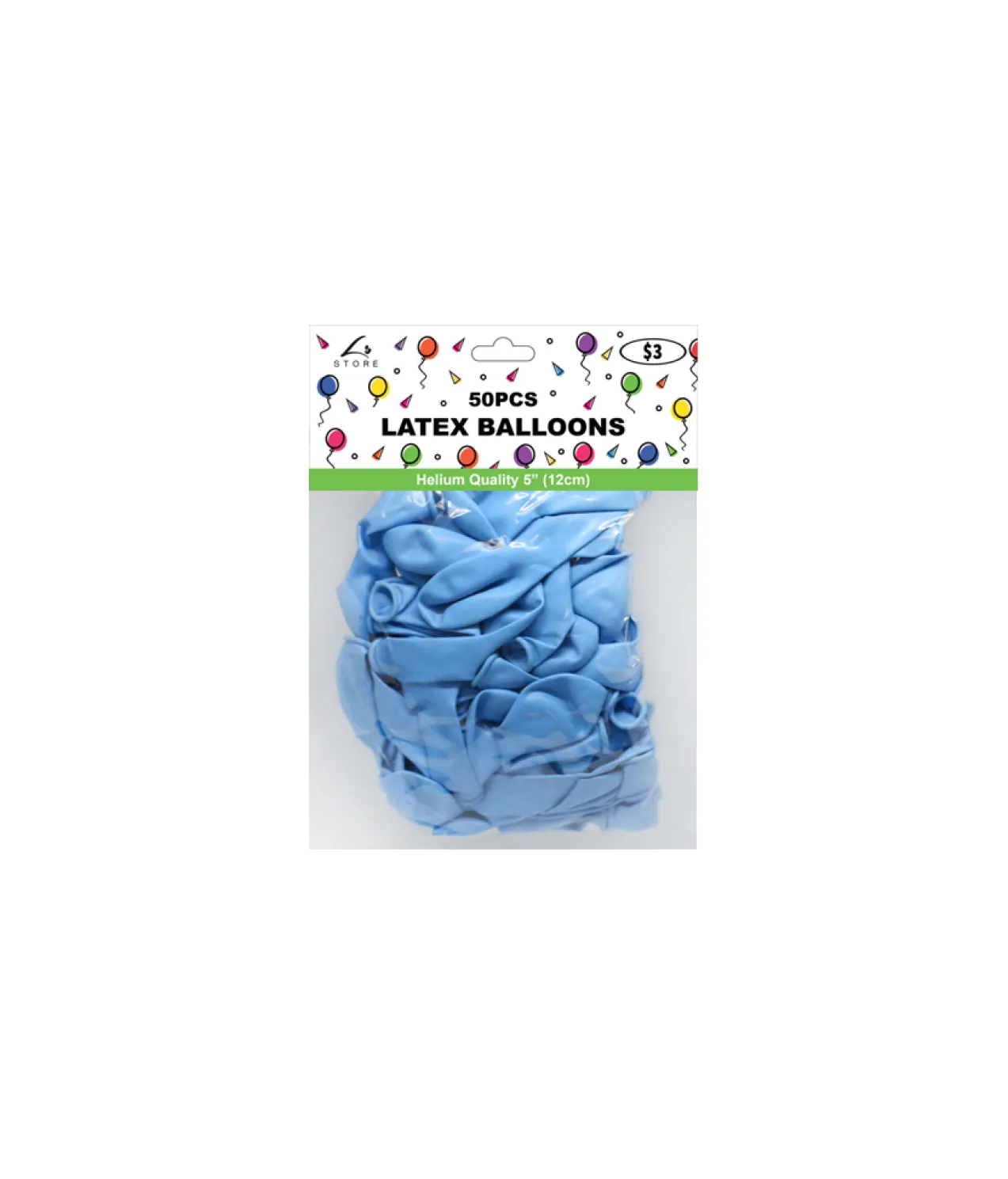 Blue Latex Plain Balloons 5inch 50pk