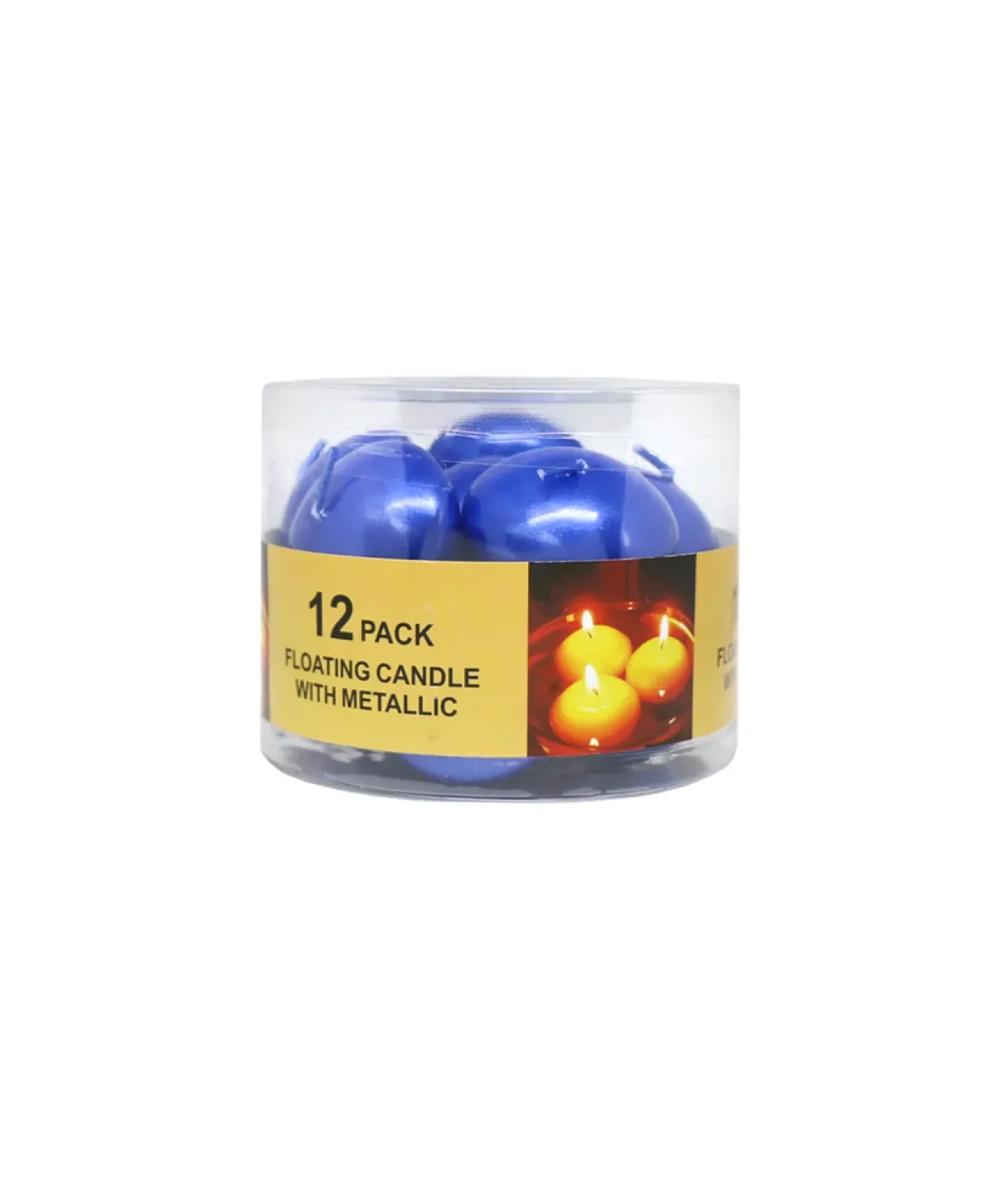Blue Metallic Floating Candles 12pk