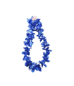 Blue Metallic Flower Lei