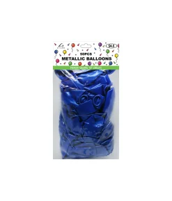Blue Metallic Latex Balloons 12inch 50pk