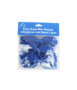 Blue Party Glasses with Eyebrows and Beard 3 Sets 15 x 5.5cm