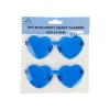 Blue Party Heart Glasses 14x6cm 2pc