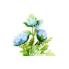 Blue Peony 2 Head 45cm