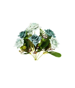 Blue Rose Bunch 7 Head 32cm