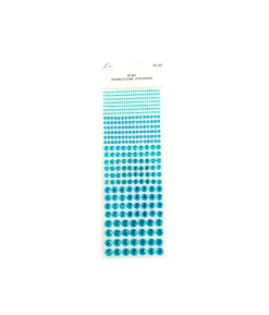 Blue Round Rhinestone Stickers