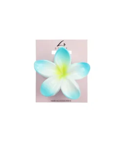 Blue & Yellow Frangipani Hair Claw Clip 1pc