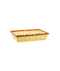 Bordered Bamboo Rectangle Basket 32x24x7cm