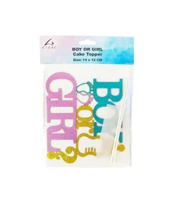 Boy or Girl Cake Topper 12X14cm 1pc