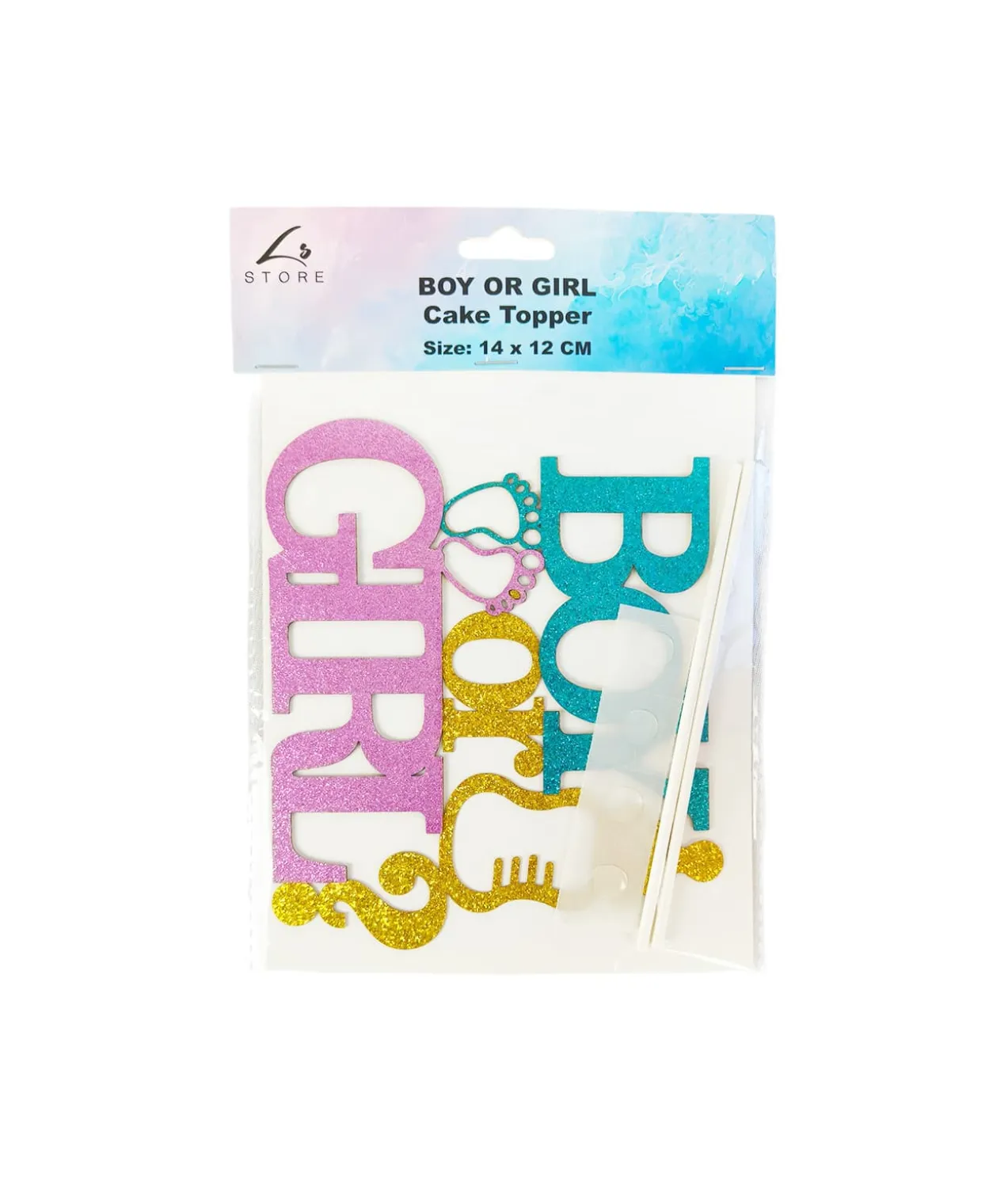 Boy or Girl Cake Topper 12X14cm 1pc
