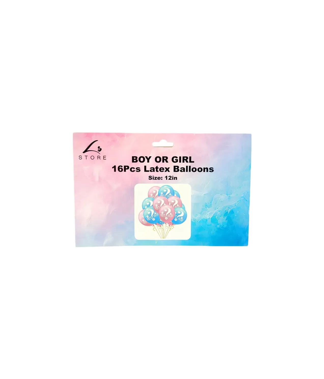 Boy or Girl Latex Balloons 12in 16pc