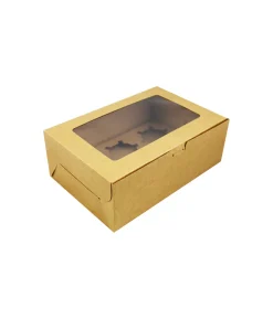 Brown 6 Holder Cupcake Box 2pk