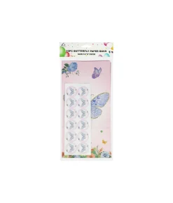 Butterfly Design Paper Bags & Stickers 29cm 10pk