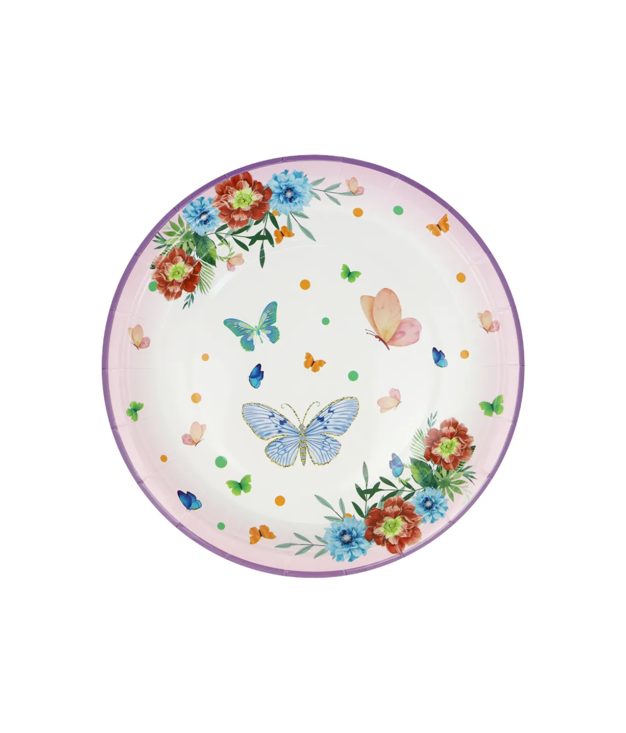 Butterfly Design Paper Plates 9in 12pk