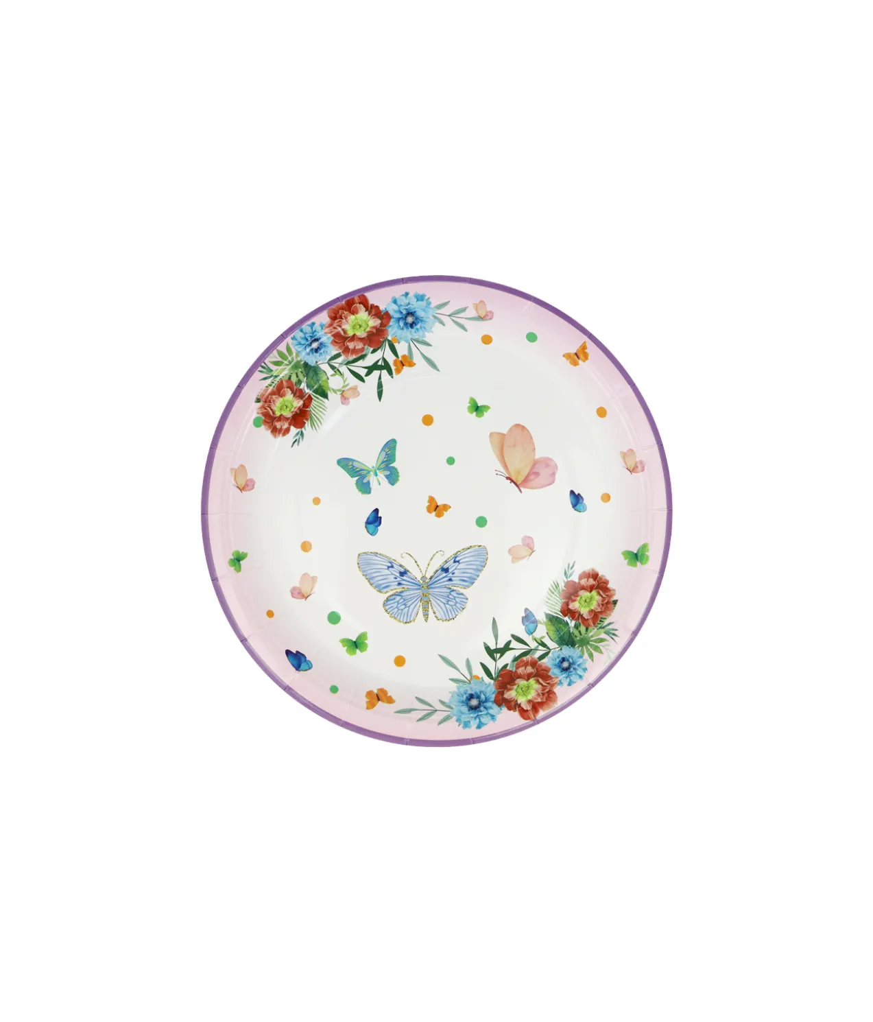 Butterfly Design Paper Plates 7in 12pk