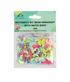 Butterfly DIY Bead Ornament With White Rope 30g