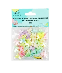 Butterfly Star DIY Bead Ornament With White Rope 30g
