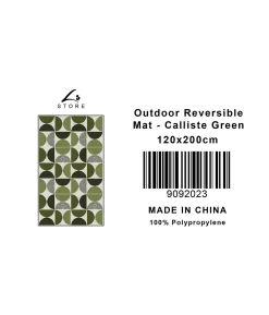 Calliste Green Outdoor Reversible Mat 120 x 200cm