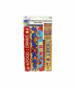 Circus Design Slap Bracelet Set 12pc