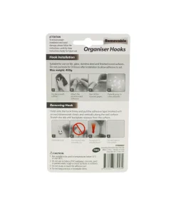 Clear Decorating Removable Organiser Hook 6pk