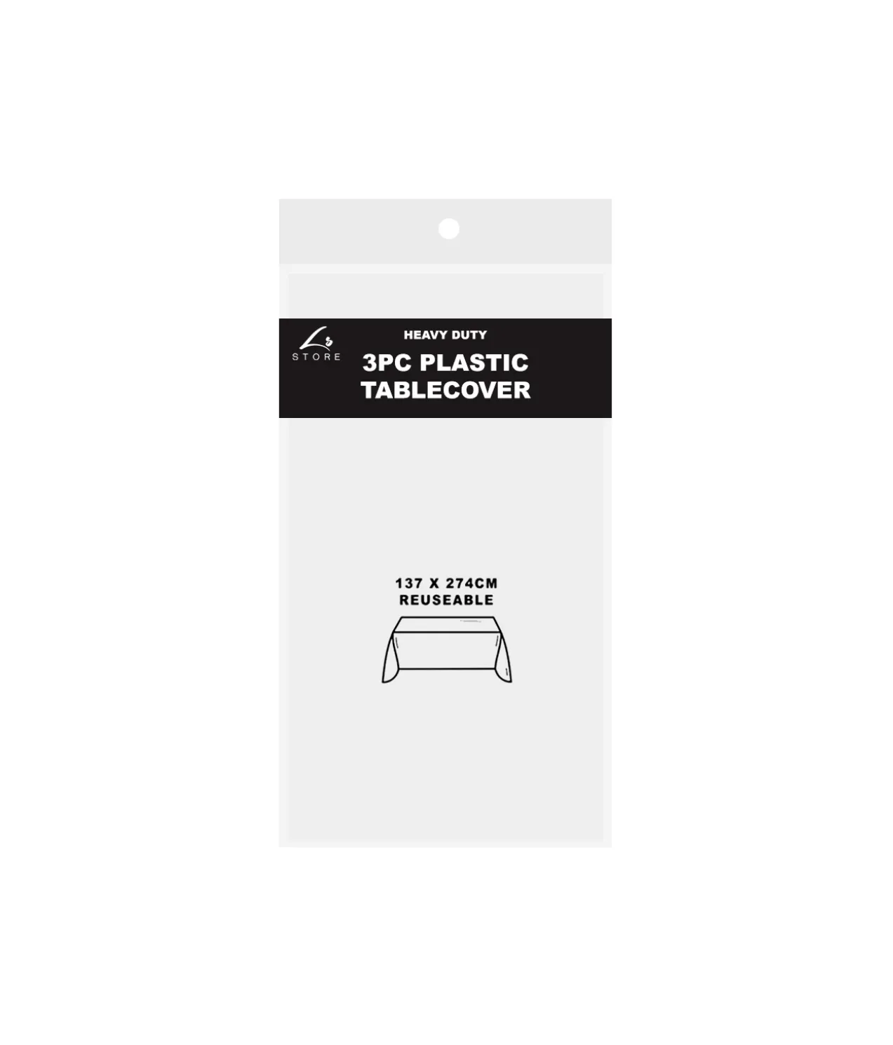 Clear Plastic Tablecover 3pk