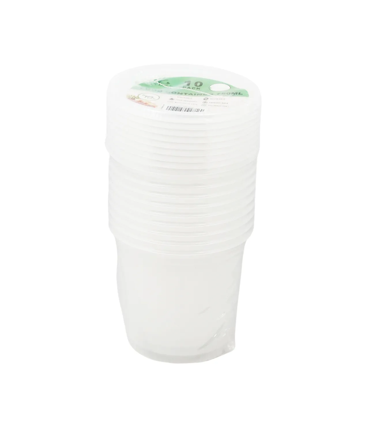 Clear PP Plastic Round Food Container 10pc 750ml