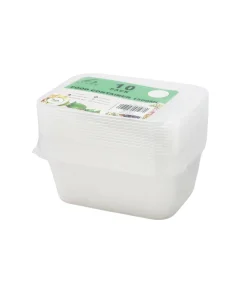 Clear PP Rectangular Food Container 10pc 1500ml
