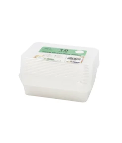 Clear PP Rectangular Food Container 10pc 500ml