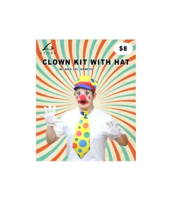 Clown Dress Up Kit With Hat 2pc