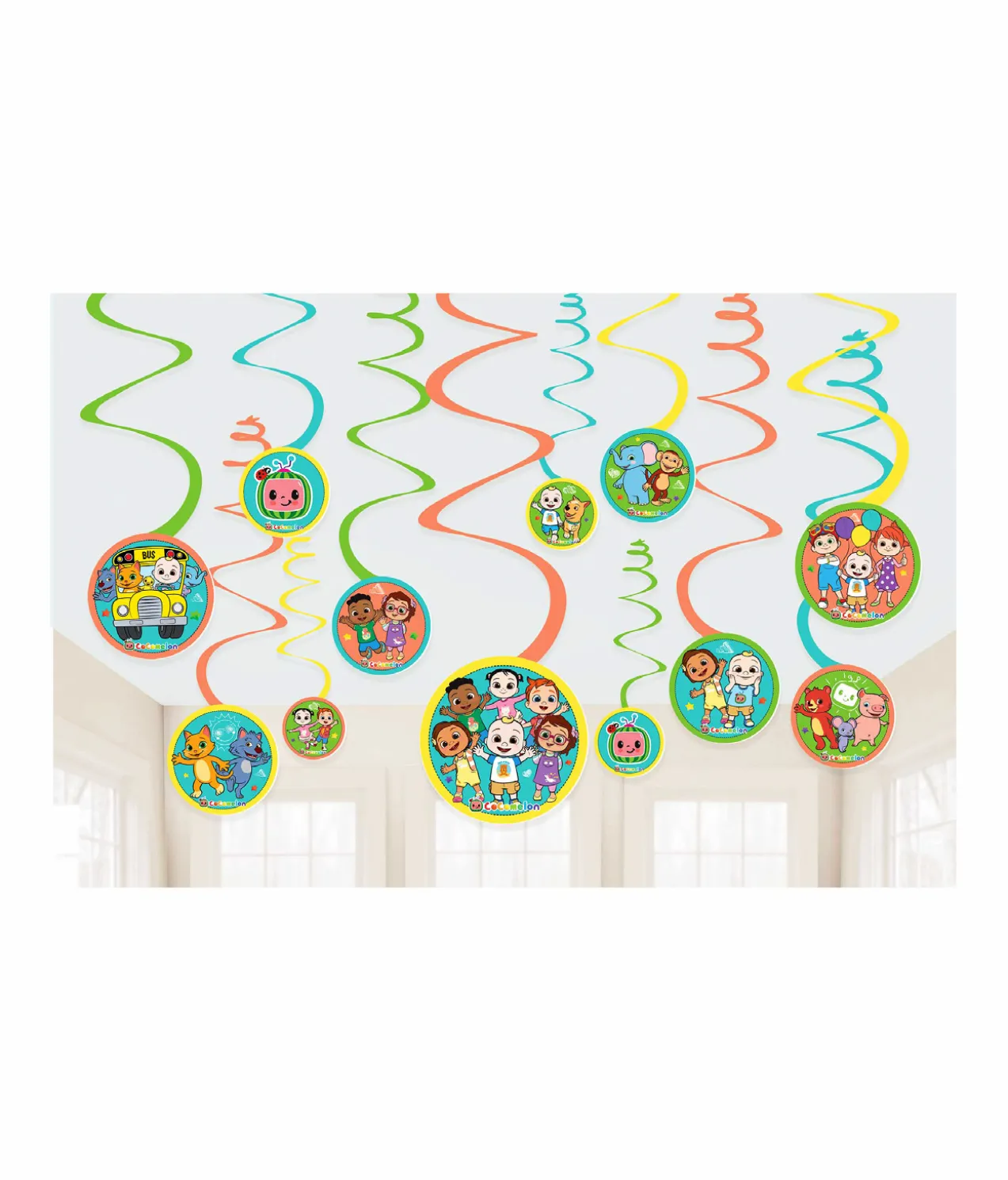 Cocomelon Spiral Decorations 12pk