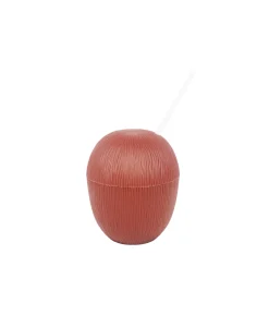Coconut PP Plastic Cup with Silicone Straw 500ml