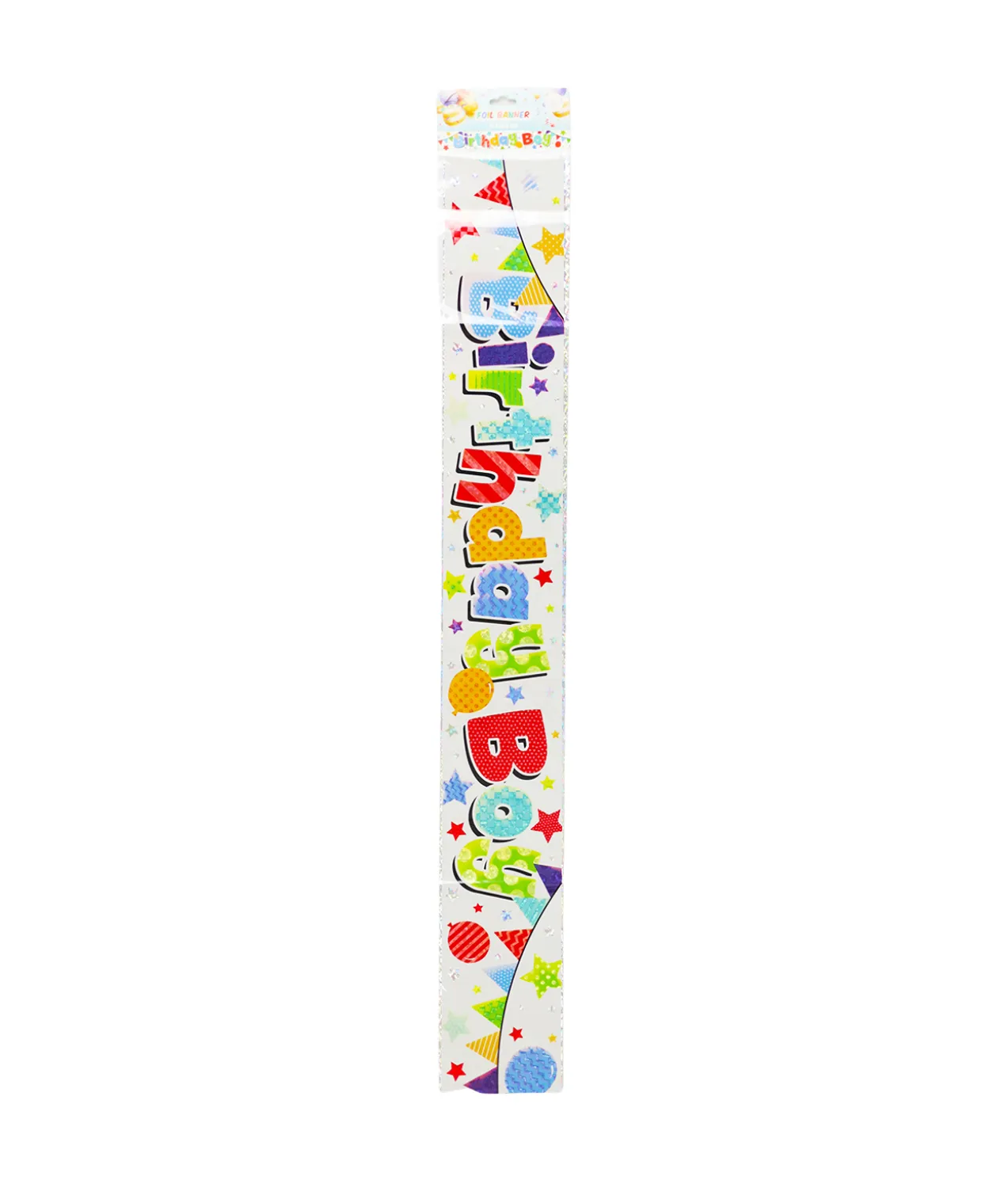Color Birthday Boy Foil Banner 11 x 260 cm