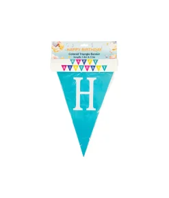 Colored Happy Birthday Triangle Banner 1.4m & 2.1m