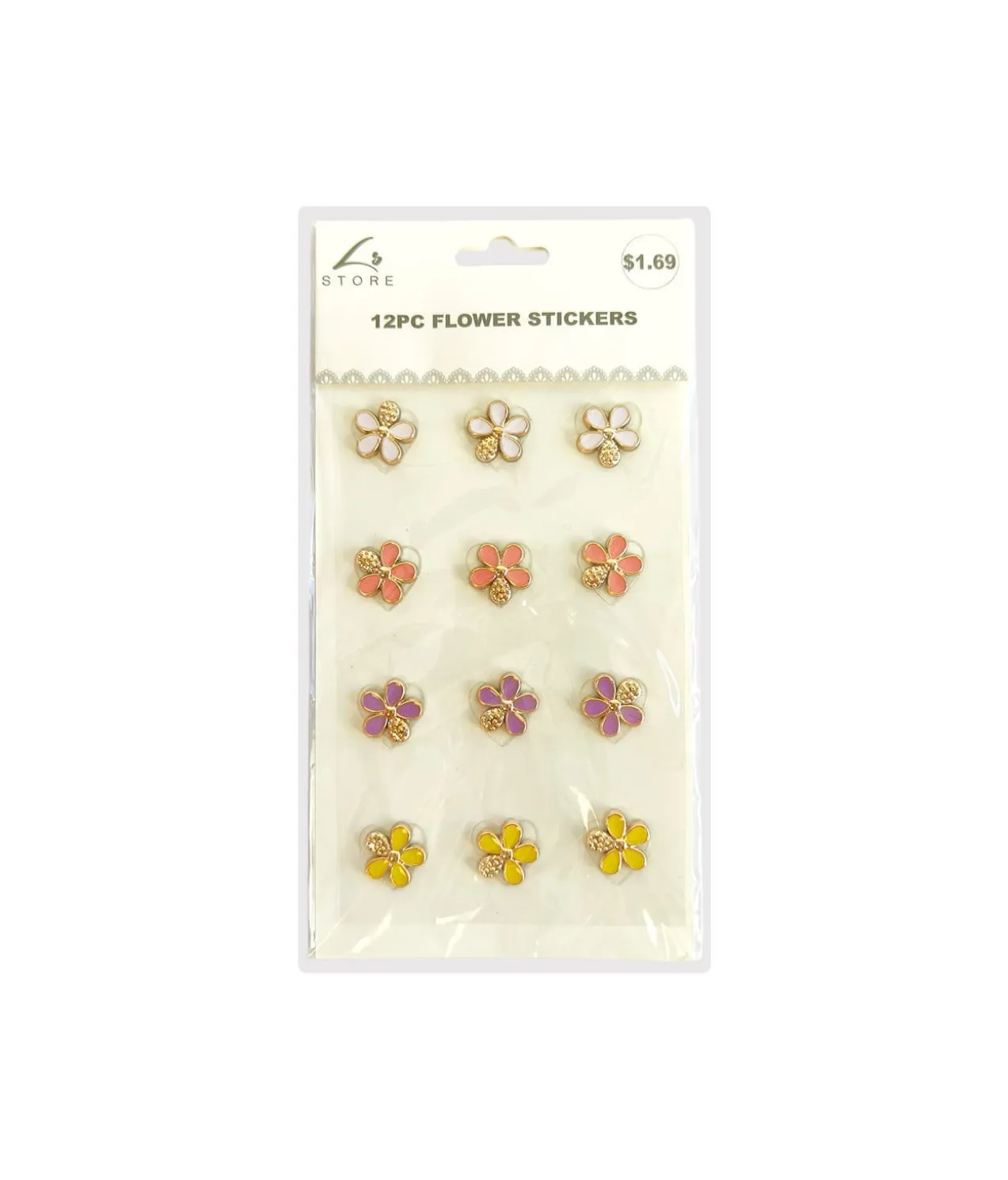 Colorful Flower Stickers 12pc