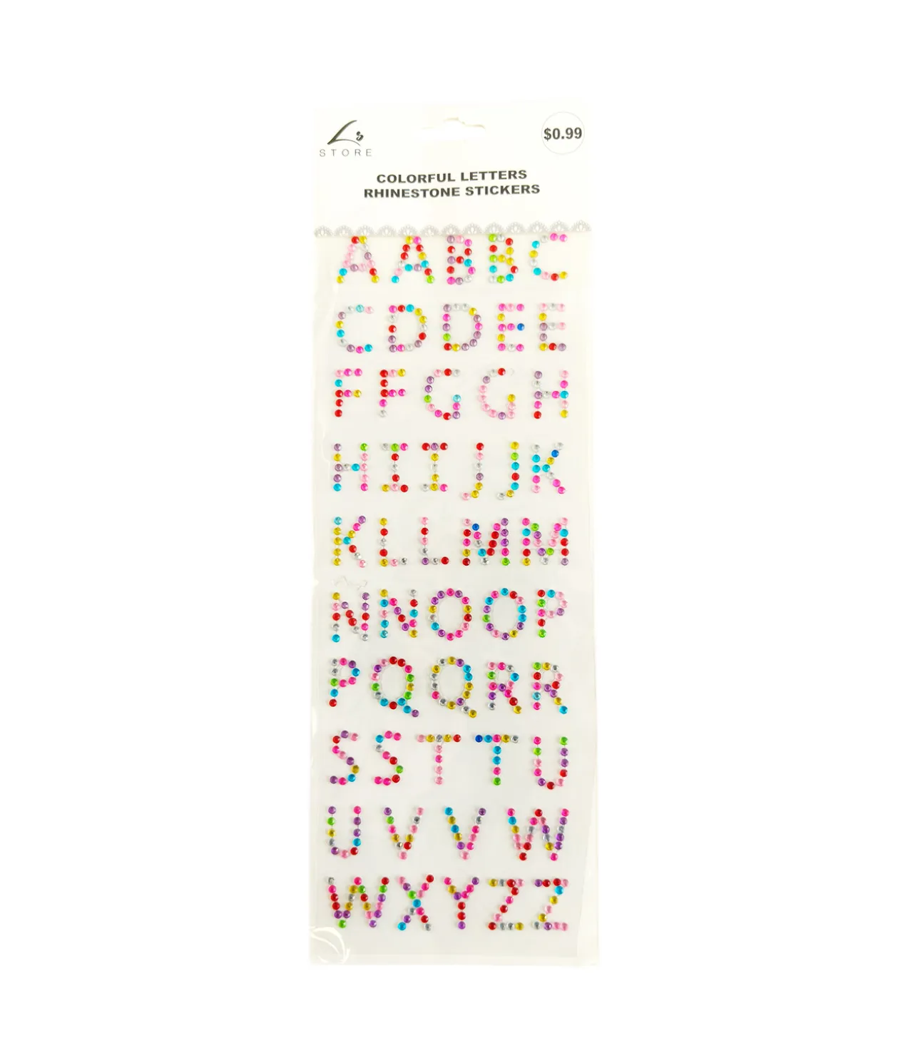 Colorful Letters Rhinestone Stickers