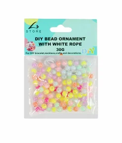 Colorful Small Balls DIY Bead Ornament With White Rope 30g