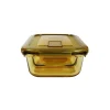 2-Comp Rectangle Amber Borosilicate Glass Container 800ml