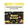 Construction Happy Birthday Backdrop 100x150cm